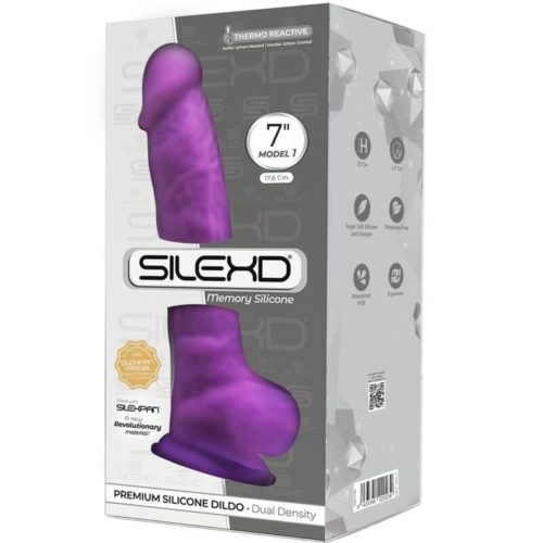 SILEXD - MODEL 1 REALISTIC PENIS PREMIUM SILEXPAN SILICONE VIOLET 17.5 CM - Image 2