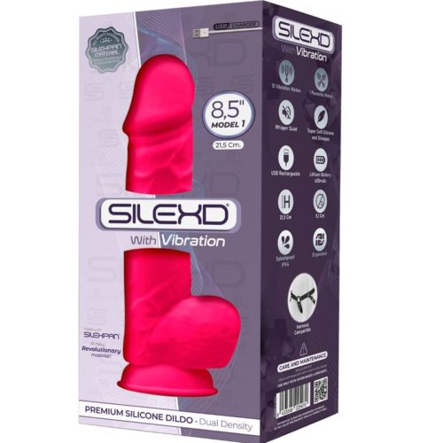 SILEXD - MODEL 1 REALISTIC PENIS VIBRATOR SILICONE PREMIUM SILEXPAN FUCHSIA 21.5 CM - Bild 2