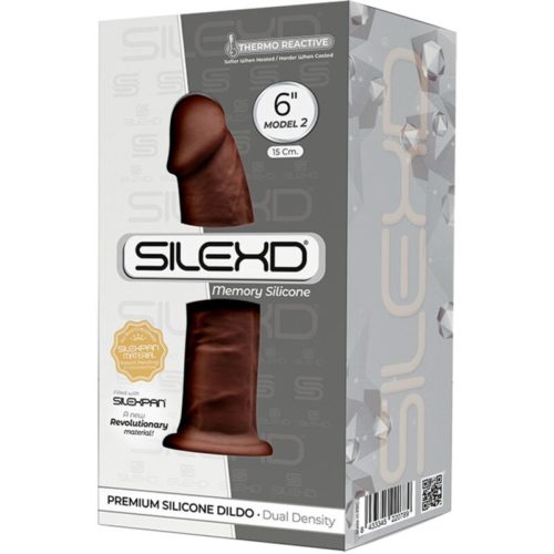 SILEXD - MODEL 2 REALISTIC PENIS PREMIUM SILEXPAN SILICONE BROWN 15 CM - Image 3