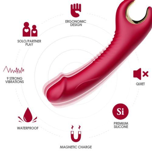 ARMONY - PRINCE DILDO VIBRATOR  ROTATOR RED