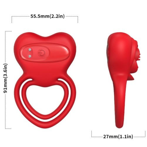 ARMONY - RING VIBRATOR HEART RED - Bild 3