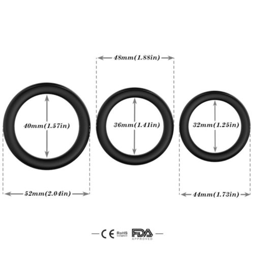 ARMONY - TRIPLE SILICONE RING BLACK - Image 3