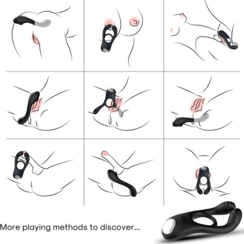 ARMONY - VEYRON DOUBLE VIBRATOR RING TOY FOR COUPLES REMOTE CONTROL BLACK - Image 2