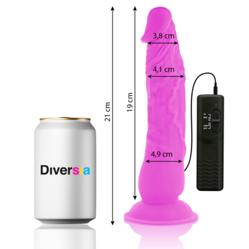 DIVERSIA - FLEXIBLE VIBRATING DILDO PURPLE 21 CM -O- 4.9 CM - Image 2