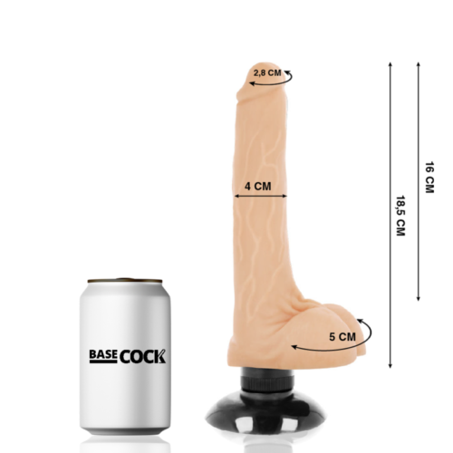 BASECOCK - REALISTIC VIBRATOR 2-1 FLESH 18.5 CM -O- 4 CM - Image 2