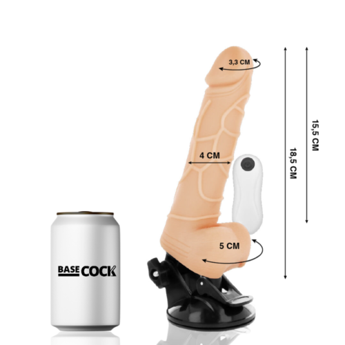 BASECOCK - REALISTIC VIBRATOR REMOTE CONTROL FLESH 18.5 CM -O- 4CM - Image 2