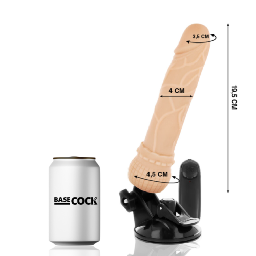 BASECOCK - REALISTIC VIBRATOR REMOTE CONTROL FLESH 19.5 CM -O- 4 CM - Image 2