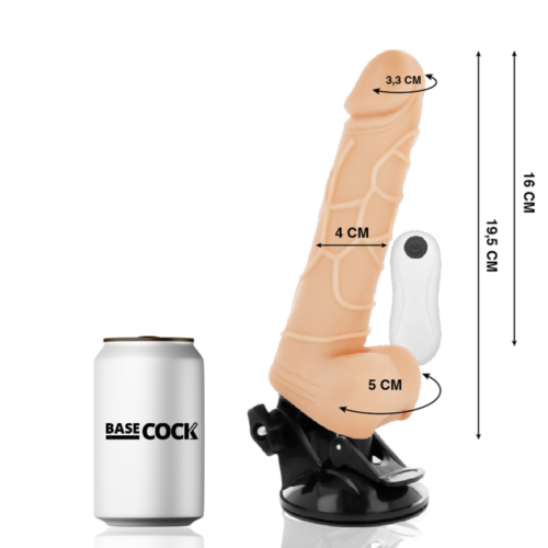 BASECOCK - REALISTIC VIBRATOR REMOTE CONTROL NATURAL WITH TESTICLES 19.5 CM -O- 4 CM - Image 2