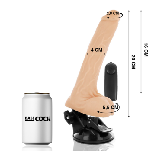 BASECOCK - REALISTIC NATURAL REMOTE CONTROL VIBRATOR WITH TESTICLES 20 CM -O- 4 CM - Image 2