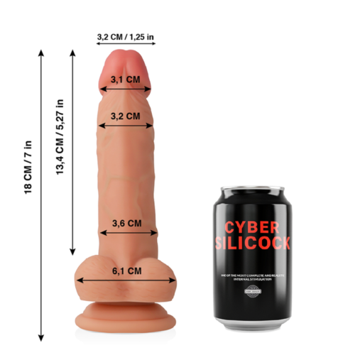 CYBER SILICOCK - JUDE ULTRA REALISTIC SOFT LIQUID SILICONE 18 CM -O- 3.2 CM - Image 2