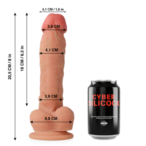 CYBER SILICOCK - ULTRA REALISTIC SOFT LIQUID SILICONE DONG 20.5 CM -O- 4.1 CM - Bild 2