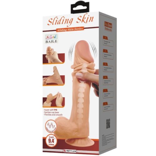 PRETTY LOVE - SLIDING SKIN SERIES REALISTIC DILDO WITH SLIDING SKIN SUCTION CUP REMOTE CONTROL FLESH 24 CM - Bild 2