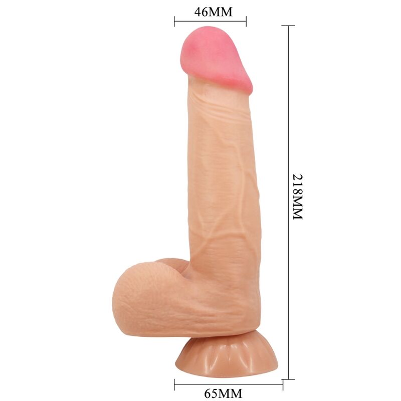 PRETTY LOVE - SLIDING SKIN SERIES REALISTIC DILDO WITH SLIDING SKIN SUCTION CUP REMOTE CONTROL FLESH 21.8 CM - Image 4