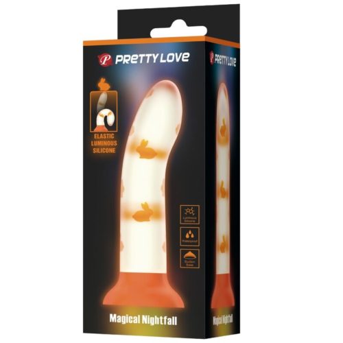 PRETTY LOVE - MAGICAL NIGHTFALL DILDO WITHOUT VIBRATION LUMINOUS ORANGE - Bild 4