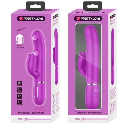 PRETTY LOVE - RABBIT VIBRATOR WITH LICKING FUCHSIA - Image 4