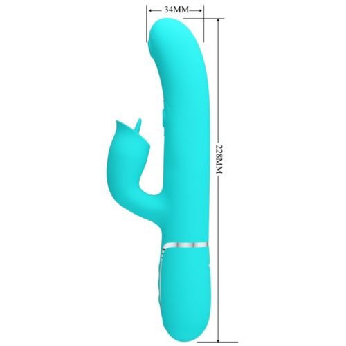 PRETTY LOVE - RABBIT VIBRATOR WITH LICKING AQUA GREEN - Bild 2