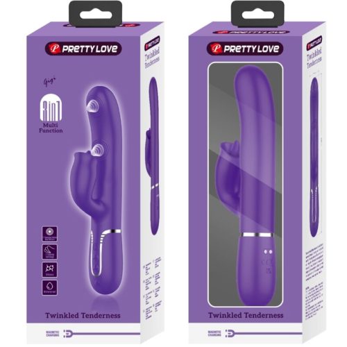 PRETTY LOVE - RABBIT VIBRATOR WITH LICKING PURPLE - Bild 4