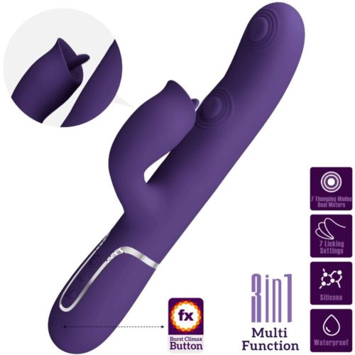 PRETTY LOVE - RABBIT VIBRATOR WITH LICKING PURPLE - Bild 3