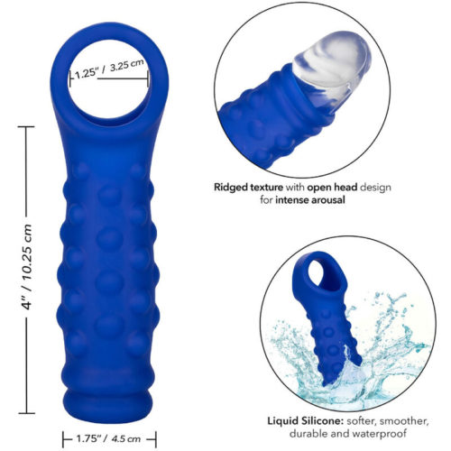 CALEXOTICS - ADMIRAL BEADED PENIS COVER LIQUID SILICONE BLUE - Image 4