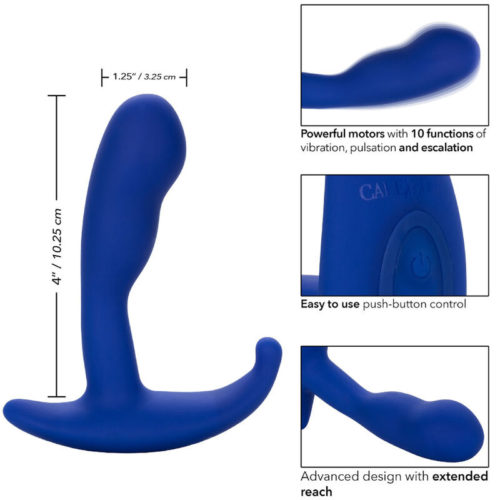 CALEXOTICS - ADMIRAL CURVED ANAL STIMULATOR  VIBRATOR BLUE - Image 4