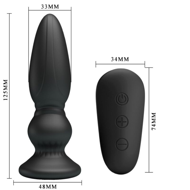 MR PLAY - POWERFUL VIBRATOR REMOTE CONTROL ANAL PLUG BLACK - Bild 5
