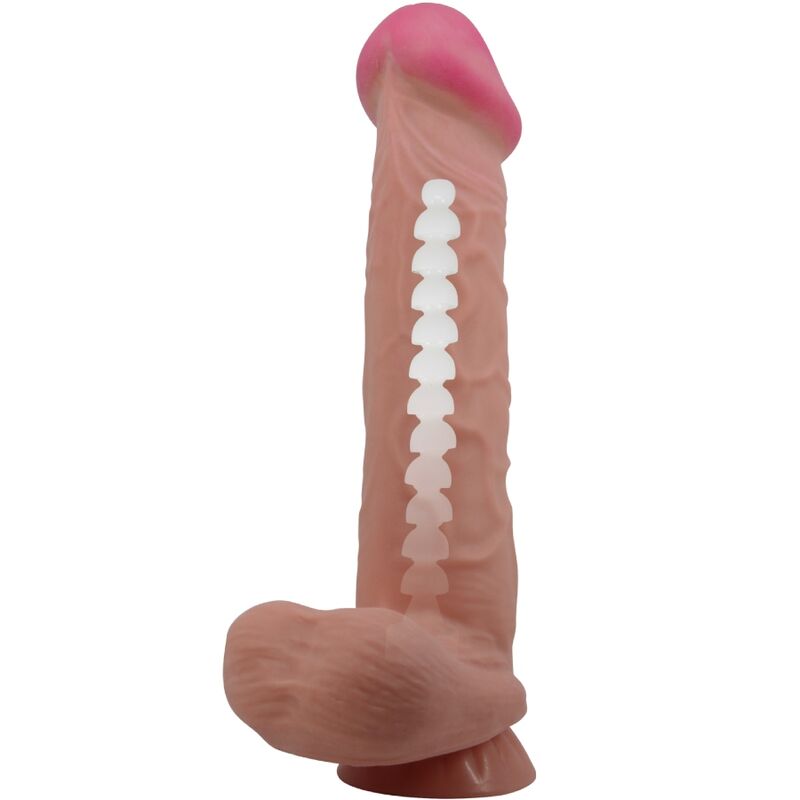 PRETTY LOVE - SLIDING SKIN SERIES REALISTIC DILDO WITH SLIDING SKIN SUCTION CUP BROWN 26 CM - Image 5