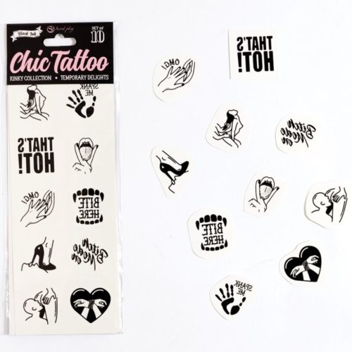 SECRET PLAY - SET OF 10 TEMPORARY TATTOOS KINKY COLLECTION - Image 2