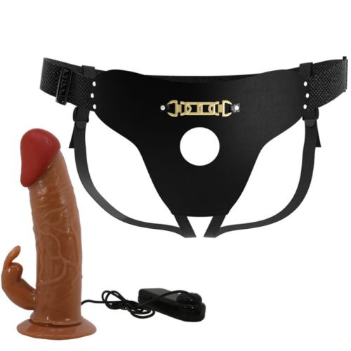 PRETTY LOVE - MARION HARNESS UNIVERSAL BRIEFS WITH VIBRATION DILDO 19 CM BROWN - Bild 5