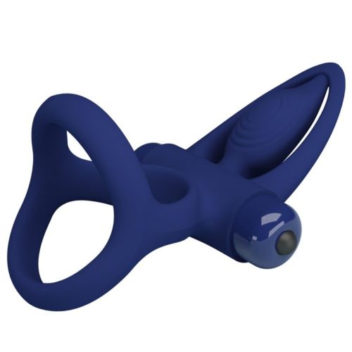 PRETTY LOVE - MAT DOUBLE RING WITH VIBRATION  STIMULATOR BLUE - Image 5