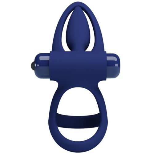 PRETTY LOVE - MAT DOUBLE RING WITH VIBRATION  STIMULATOR BLUE - Image 4