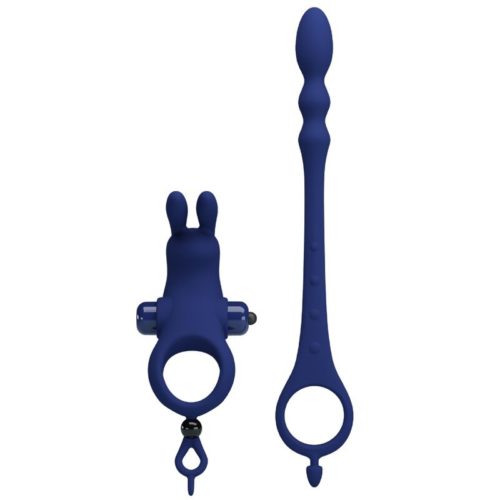 PRETTY LOVE - AYAD RABBIT VIBRATOR RING WITH PLUG BLUE - Bild 4