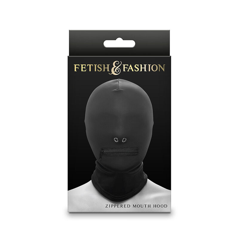 NS NOVELTIES - FETISH FASHION CLOSED ZIPPERED MOUTH HOOD NYLON BLACK - Image 2