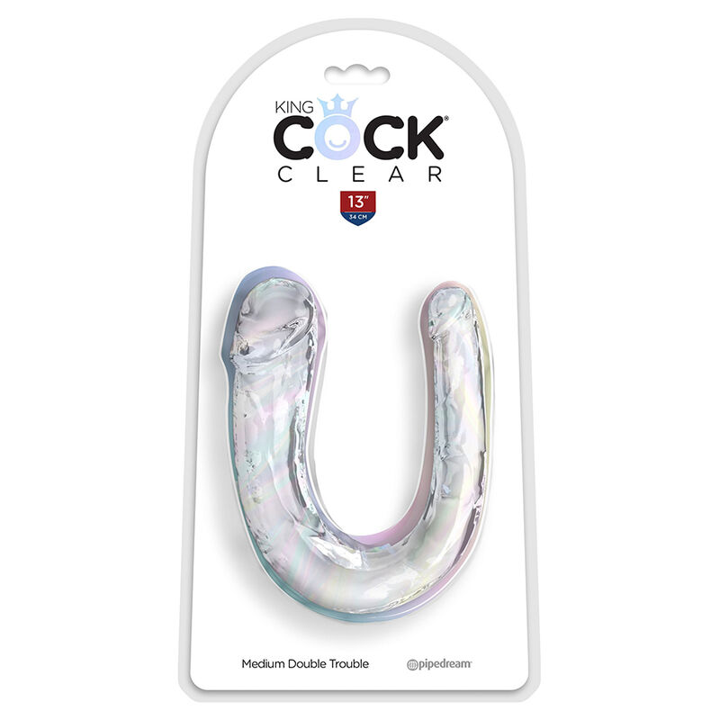 KING COCK - DOUBLE TROUBLE DOUBLE DILDO 33 CM CLEAR - Image 2