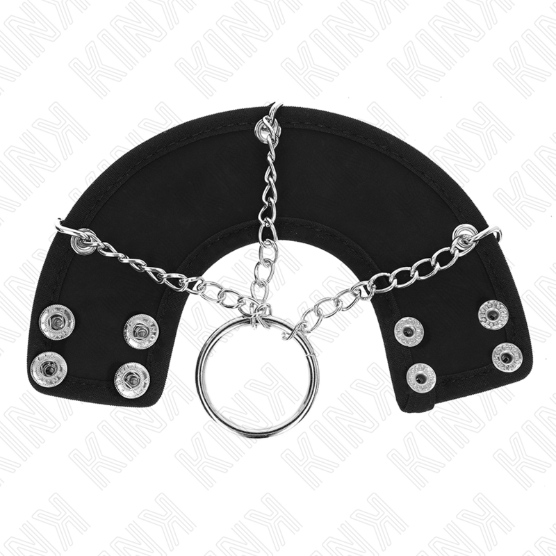 KINK - PENIS RING 4 CM CHAIN 7 CM METAL WITH LEATHER BELT - Image 3