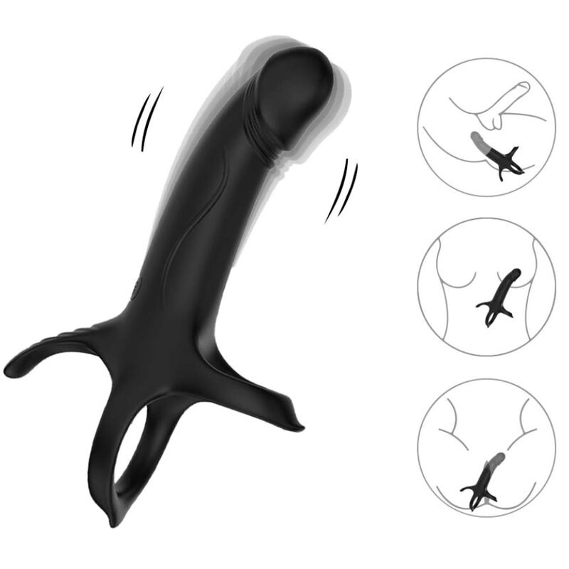 ARMONY - DILDO WITH RING VIBRATOR BLACK - Image 4