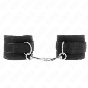 KINK - NYLON BIND HOOKLOOP WRIST RESTRAINTS BLACK MODEL 2 ADJUSTABLE 18-35 CM X 6 CM