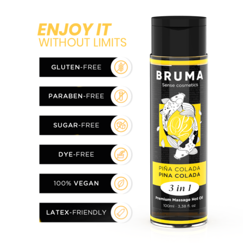 BRUMA - PREMIUM MASSAGE HOT OIL PINA COLADA 3 IN 1 - 100 ML - Image 3