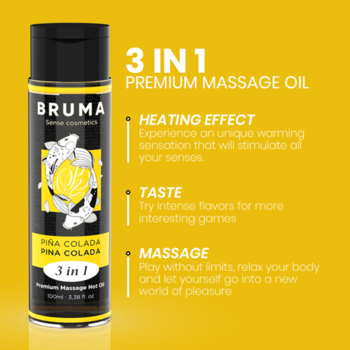 BRUMA - PREMIUM MASSAGE HOT OIL PINA COLADA 3 IN 1 - 100 ML - Image 4