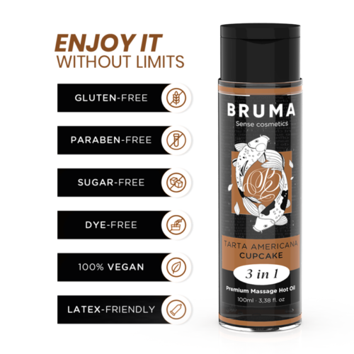 BRUMA - PREMIUM MASSAGE HOT OIL CUPCAKE 3 IN 1 - 100 ML - Image 3