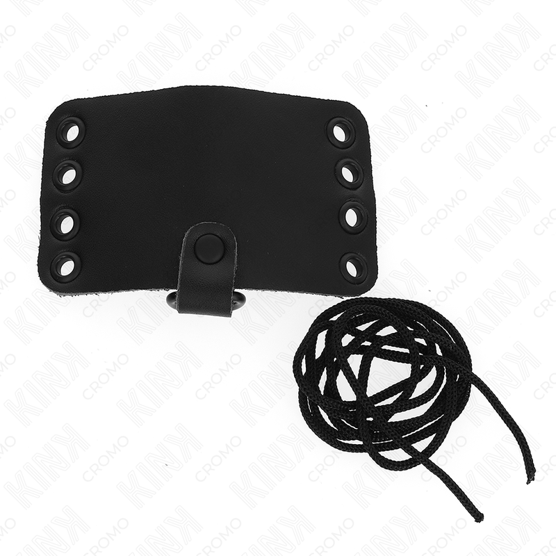 KINK - LEATHER PENIS RING WITH LACE CLOSURE AND LACES - Image 3