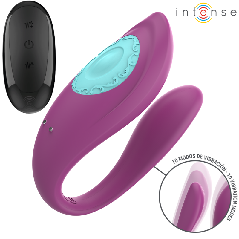 INTENSE - ANNIE U-SHAPED VIBRATOR AND STIMULATOR PURPLE REMOTE CONTROL - Image 2