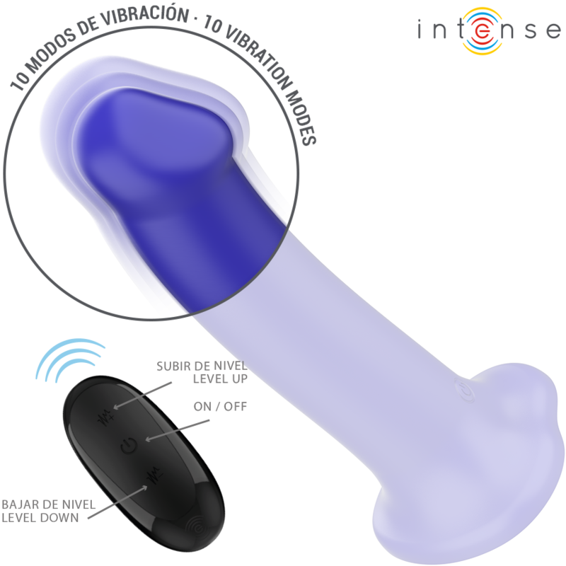 INTENSE - VICTORIA VIBRATOR WITH SUCTION CUP 10 VIBRATIONS DARK BLUE REMOTE CONTROL - Bild 3