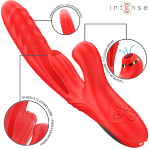 Intense Karol – stötande vibrator med luftpuls, röd