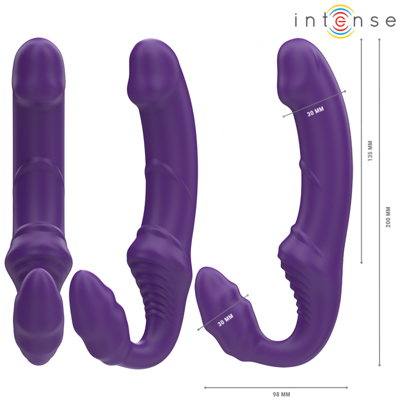 INTENSE - JILL DOUBLE VIBRATOR 20 CM PURPLE REMOTE CONTROL - Bild 3