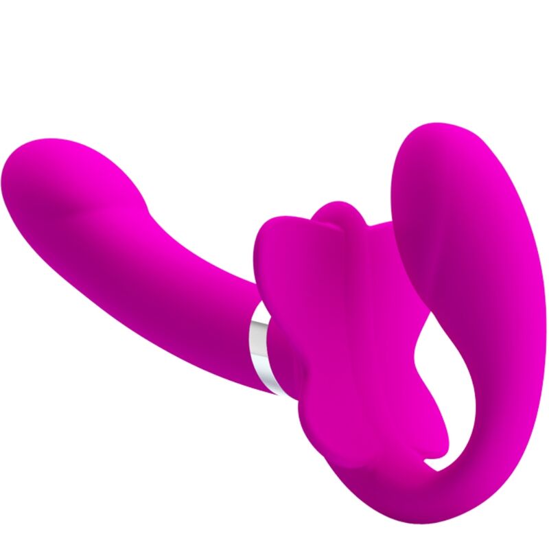 PRETTY LOVE - VALERIE DOUBLE STRAP-ON VIBRATOR 12 VIBRATIONS PURPLE - Bild 2