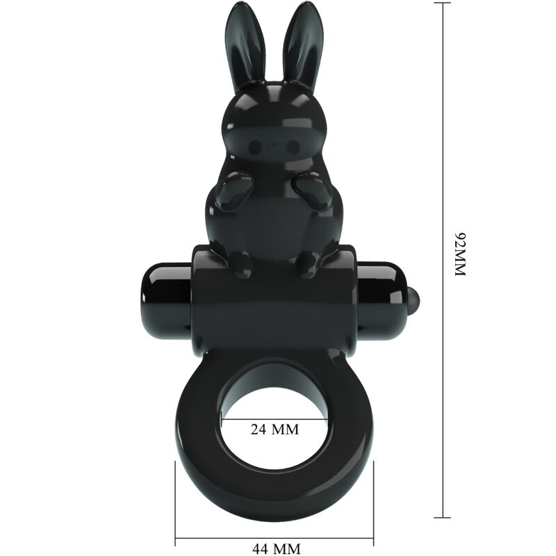 PRETTY LOVE - EXCITING RING RABBIT VIBRATOR RING 10 VIBRATIONS BLACK - Bild 3