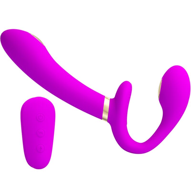 PRETTY LOVE - THUNDERBIRD DOUBLE STRAP-ON VIBRATOR REMOTE CONTROL PURPLE - Bild 2