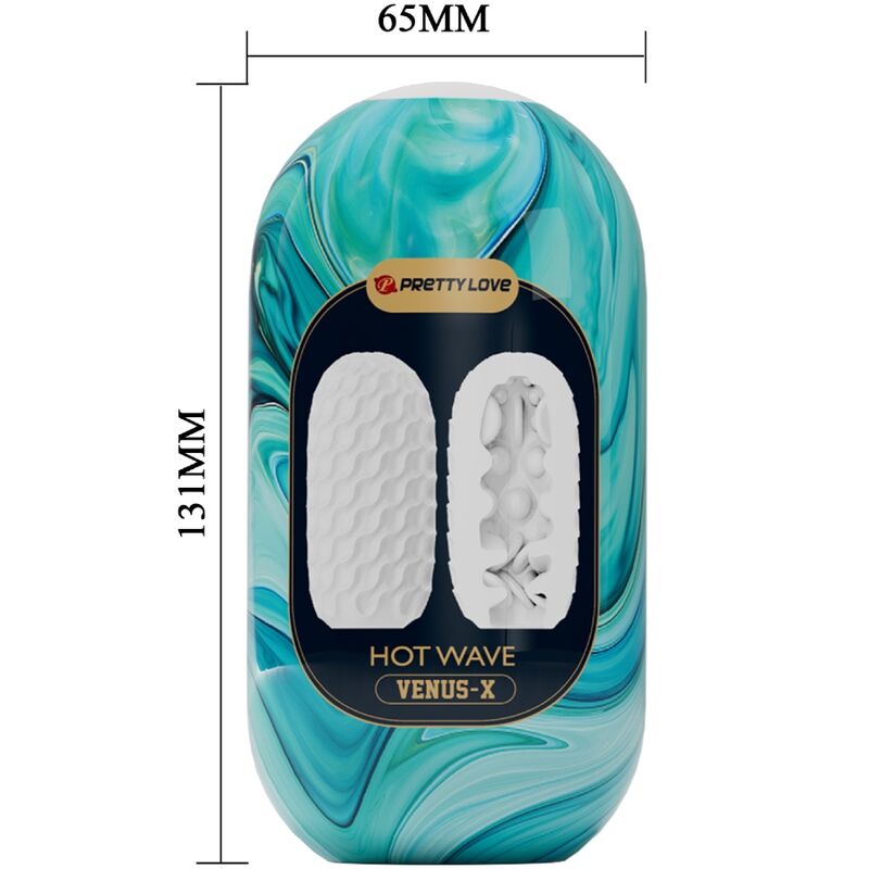 PRETTY LOVE - HOT WAVE SILICONE MALE MASTURBATOR WHITE - Image 3