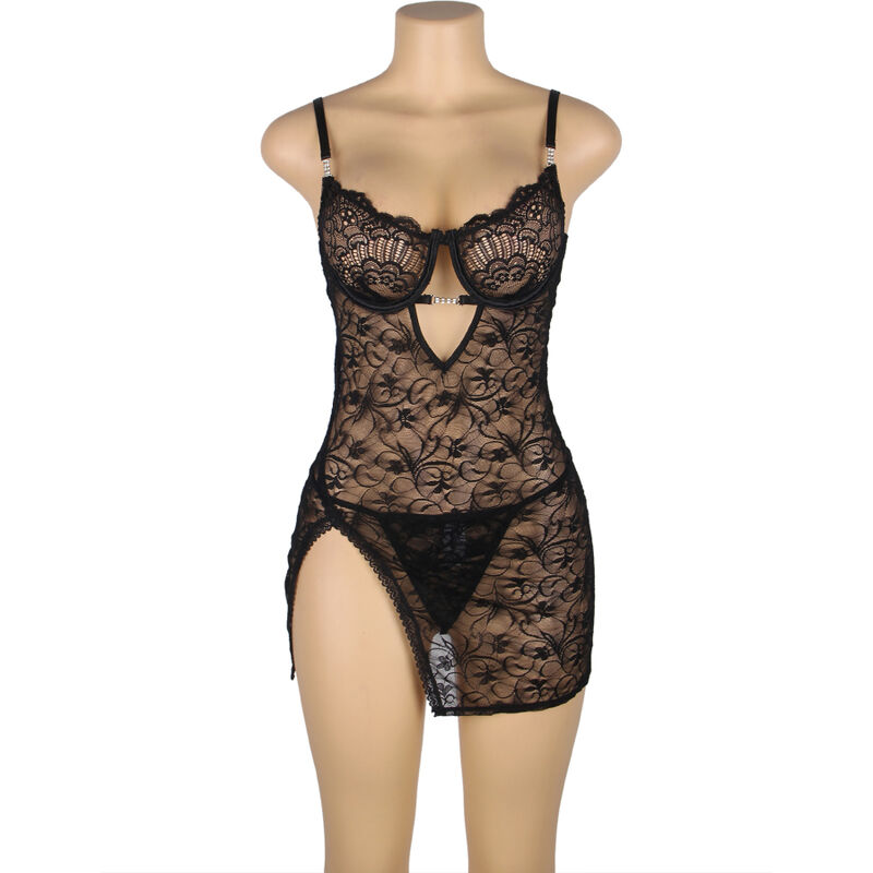 SUBBLIME - 954185 LACE BABYDOLL WITH ADJUSTABLE STRAPS BLACK S/M - Bild 3