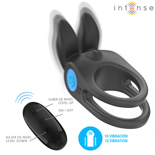 INTENSE - SAM VIBRATOR DOUBLE PENIS RING 10 VIBRATIONS BLACK - Bild 4